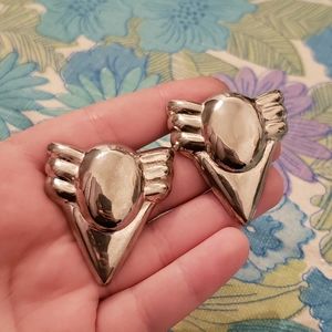 1970s Sterling Silver 925 vintage shield earrings